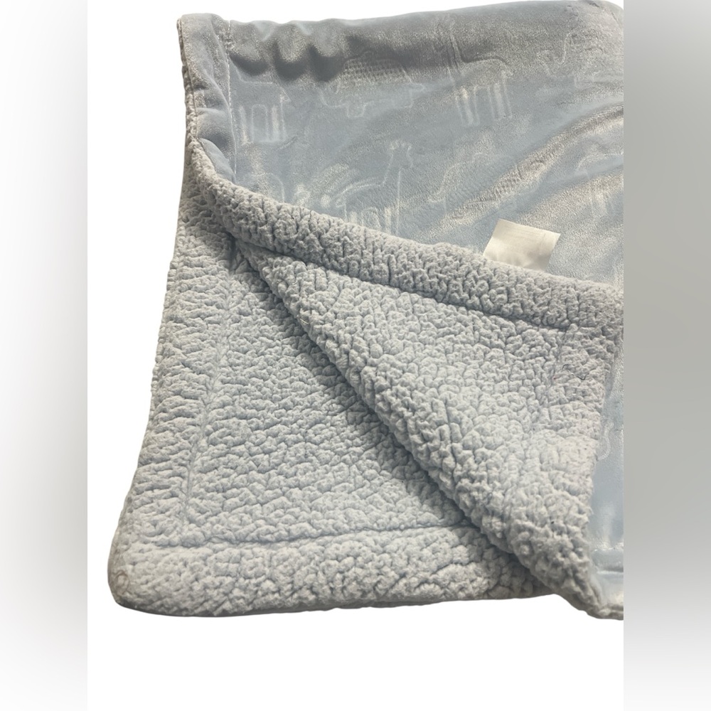Cloud Island Blue Animal Embossed Satin Baby Blanket Oeko Tex  # SH025 179555